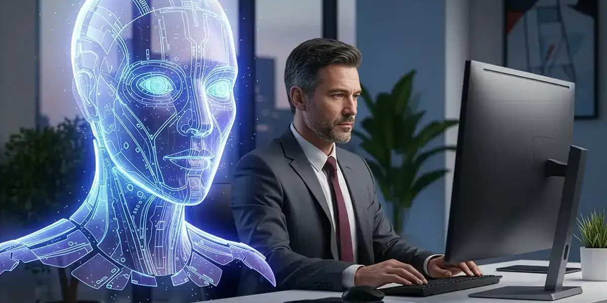 Mann am Schreibtisch