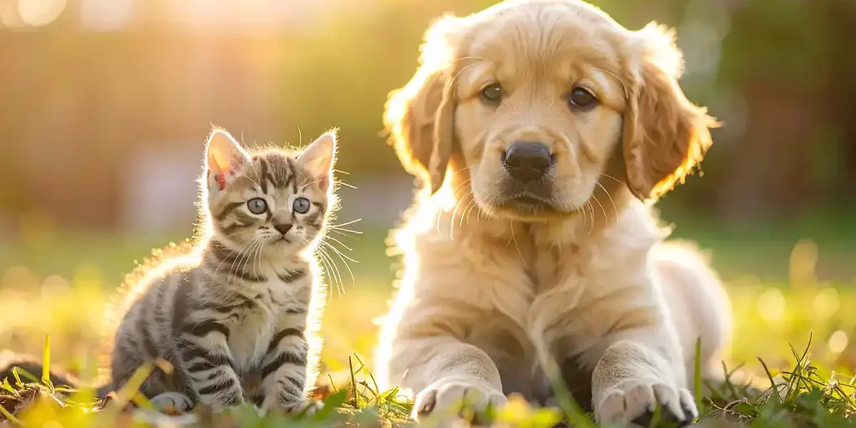 Hundewelpe und Katzenbaby