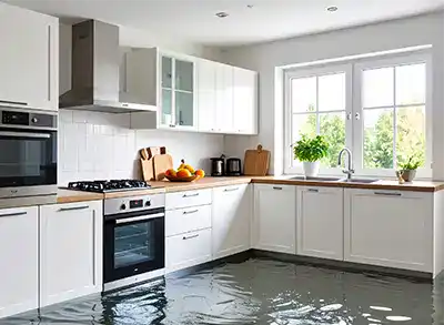 Küche steht unter Wasser